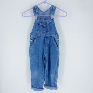 Oshkosh B’gosh Vintage Denim Overalls 5T Pink Logo